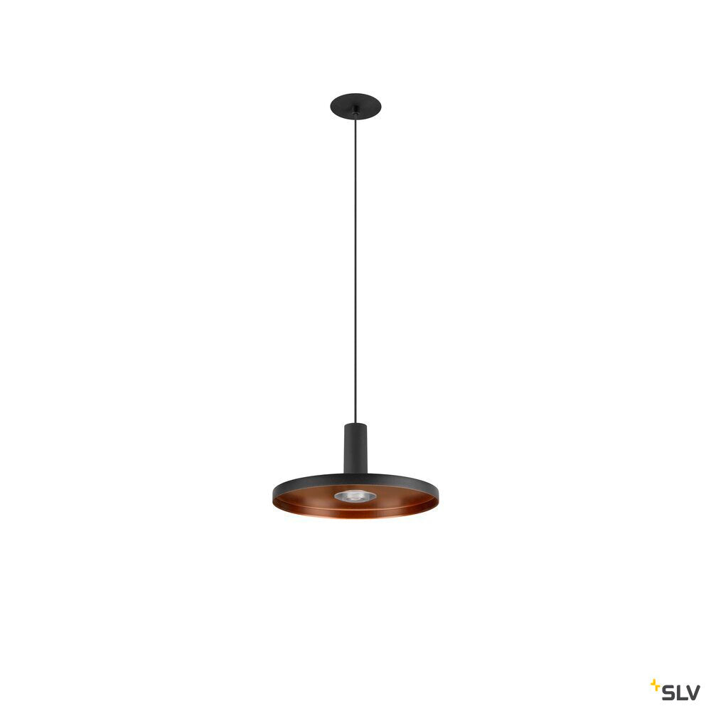 SLV LALU® SET, pendant light, LED Base, PLATE 22, PHASE, Recessed, pendant length 200 cm, 2700/3000 K, 40°, black 1010796