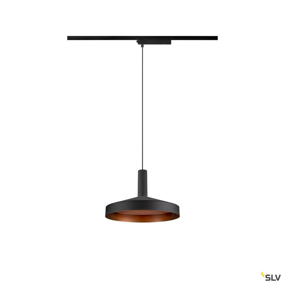 SLV LALU® SET, 1~ pendant light, LED base, TETRA 24, PHASE, pendant length 200 cm, 2700/3000K, 40°, black 1010799