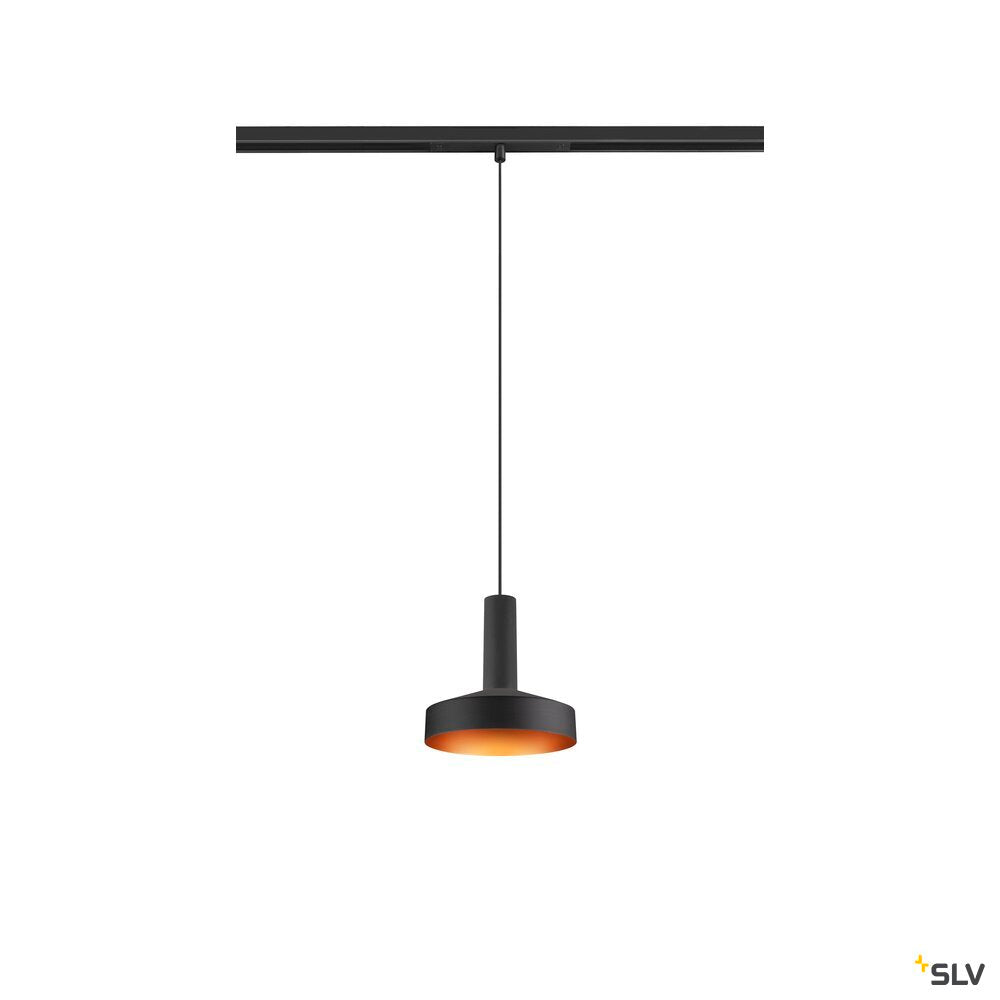 SLV LALU® SET, 48V pendant light, LED base, PLATE 15, DALI, pendant length 200 cm, 2700/3000K, 40°, black 1010804