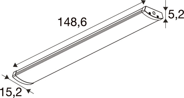 SLV BATTEN FLAT P, 1500 72 830/840/850 ML EM 3H Microwave WH 1010929