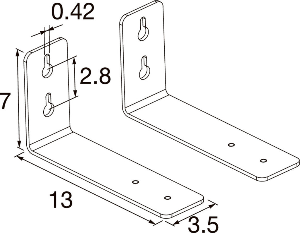 SLV BATTEN FLAT P, Wall brackets, 2pcs 1010931