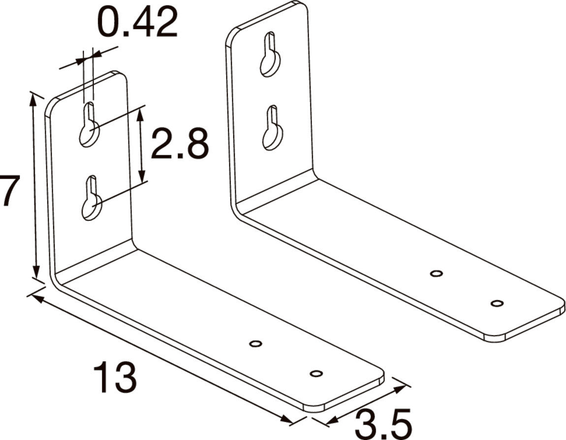 SLV BATTEN FLAT P, Wall brackets, 2pcs 1010931