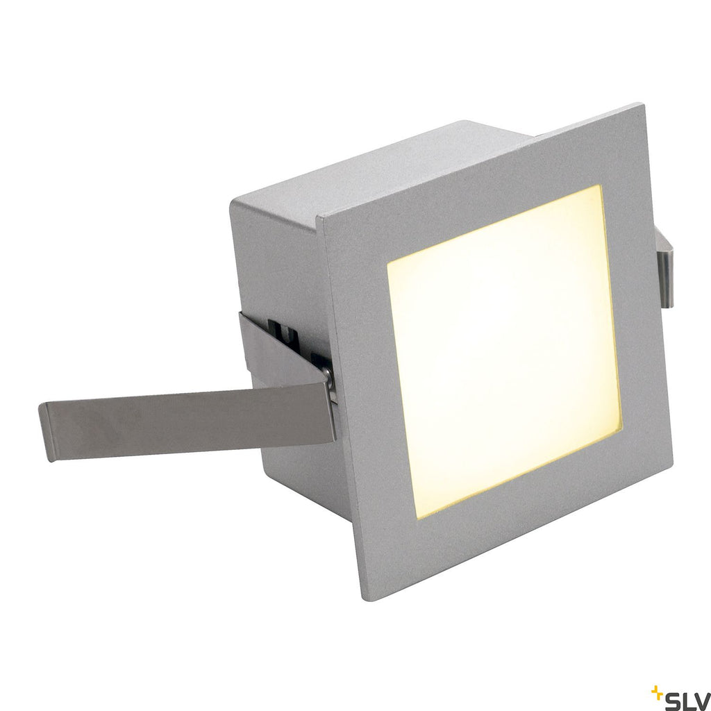 SLV FRAME BASIC LED recessed light , square, silver-grey, warm white LED 111262