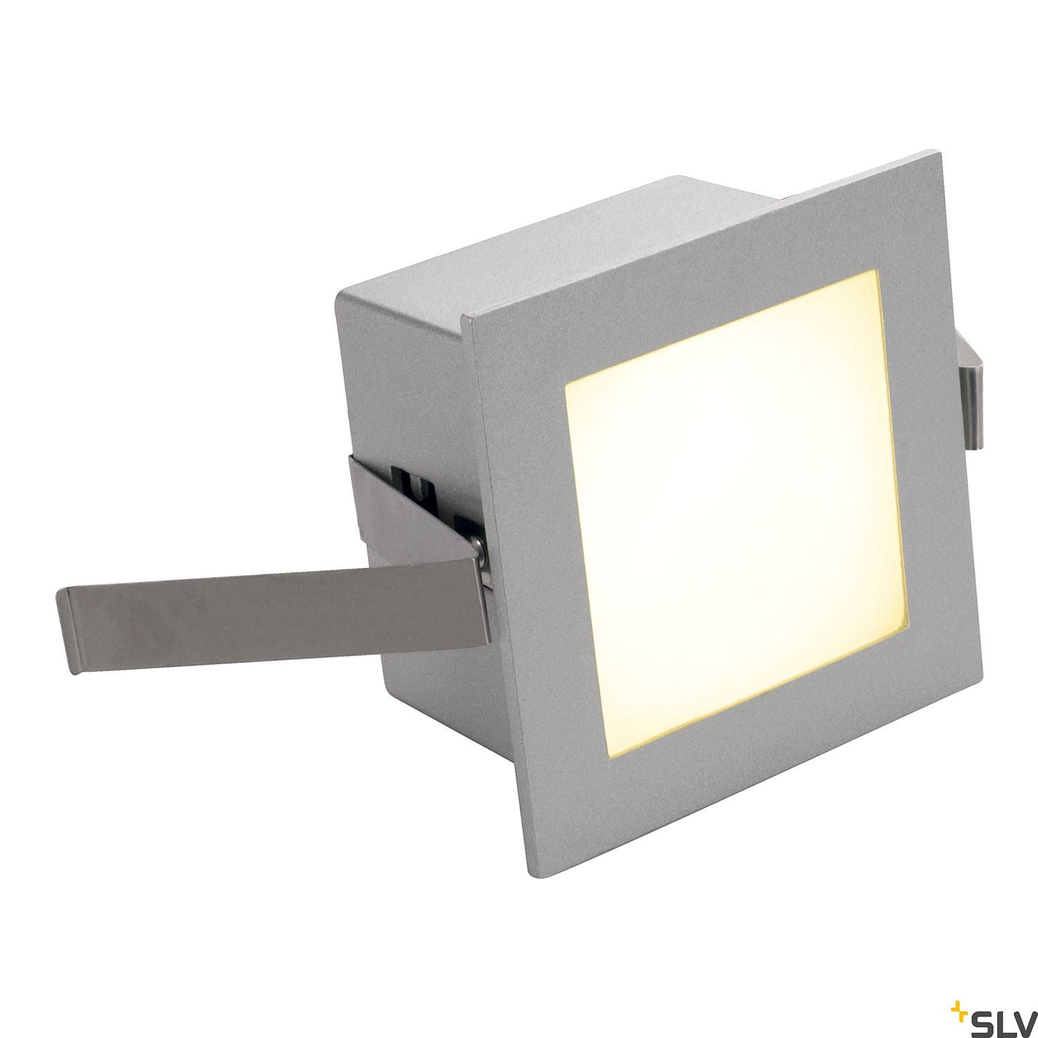SLV FRAME BASIC LED recessed light , square, silver-grey, warm white LED 111262