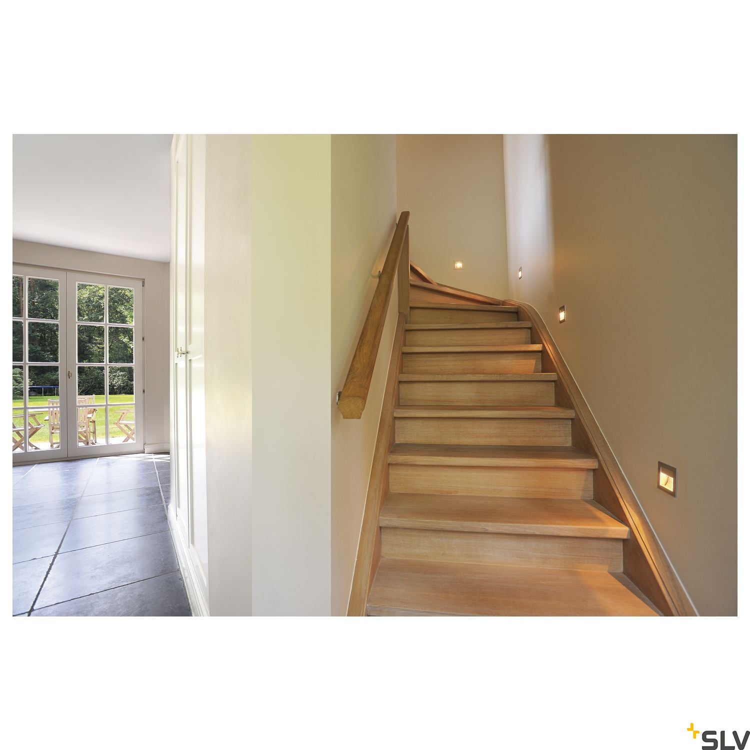 SLV FRAME CURVE LED recessed light , square, silver-grey, warm white LED 111292
