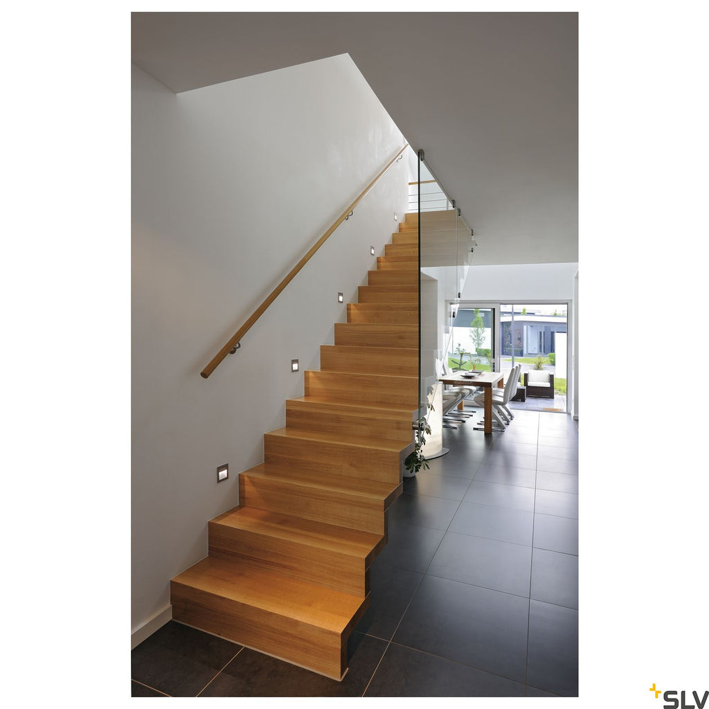 SLV FRAME CURVE LED recessed light , square, silver-grey, warm white LED 111292