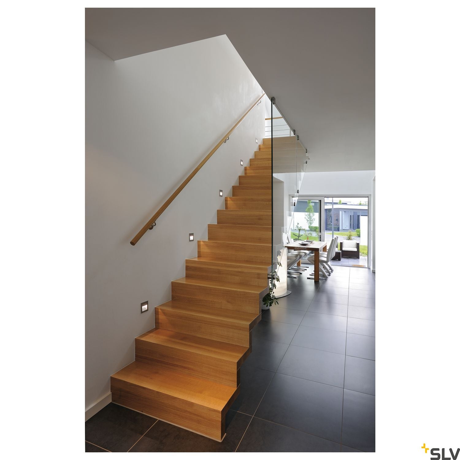 SLV FRAME CURVE LED recessed light , square, silver-grey, warm white LED 111292