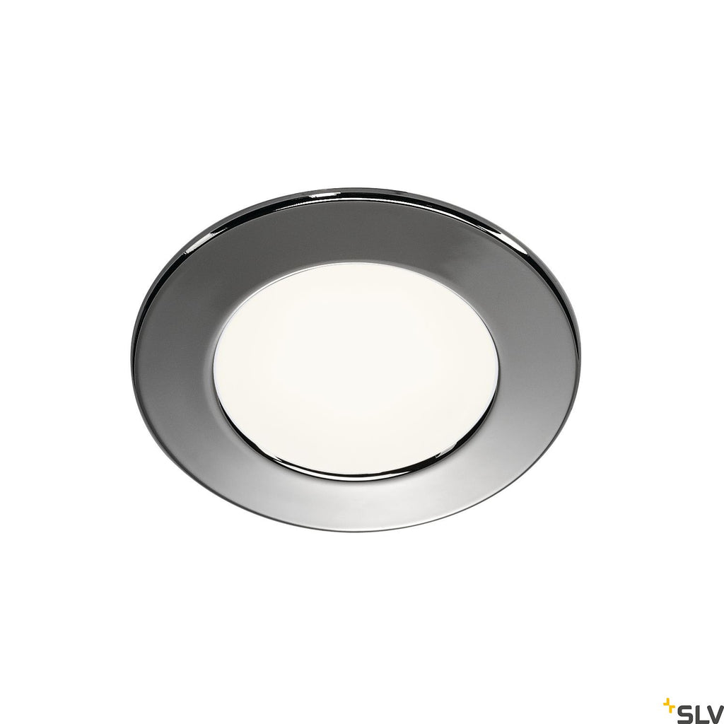 SLV DL 126 LED downlight, round, chrome, 3W LED, warm white, 12V 112222