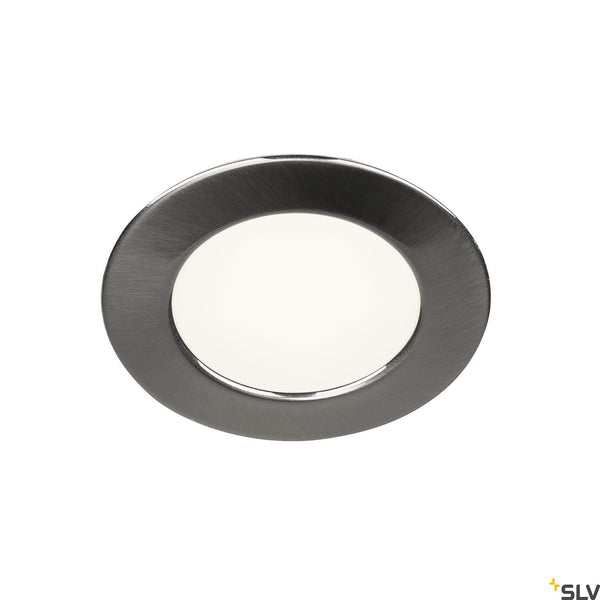 SLV DL 126 LED, downlight, round, brushed metal, warm white, 12V 112225