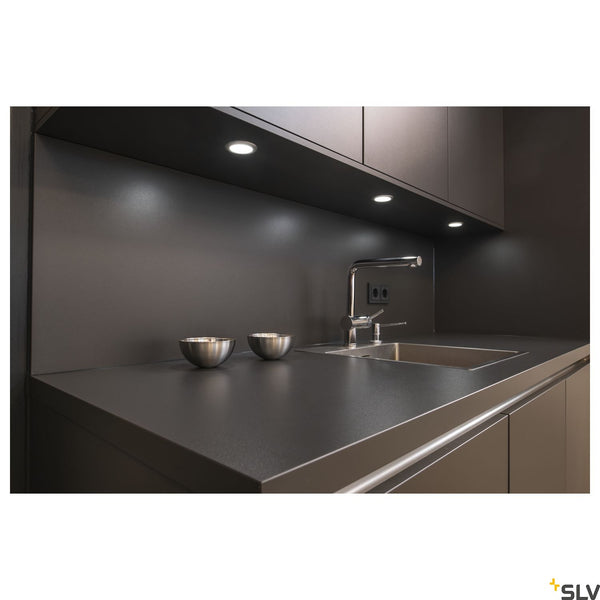 SLV DL 126 LED, downlight, round, brushed metal, warm white, 12V 112225