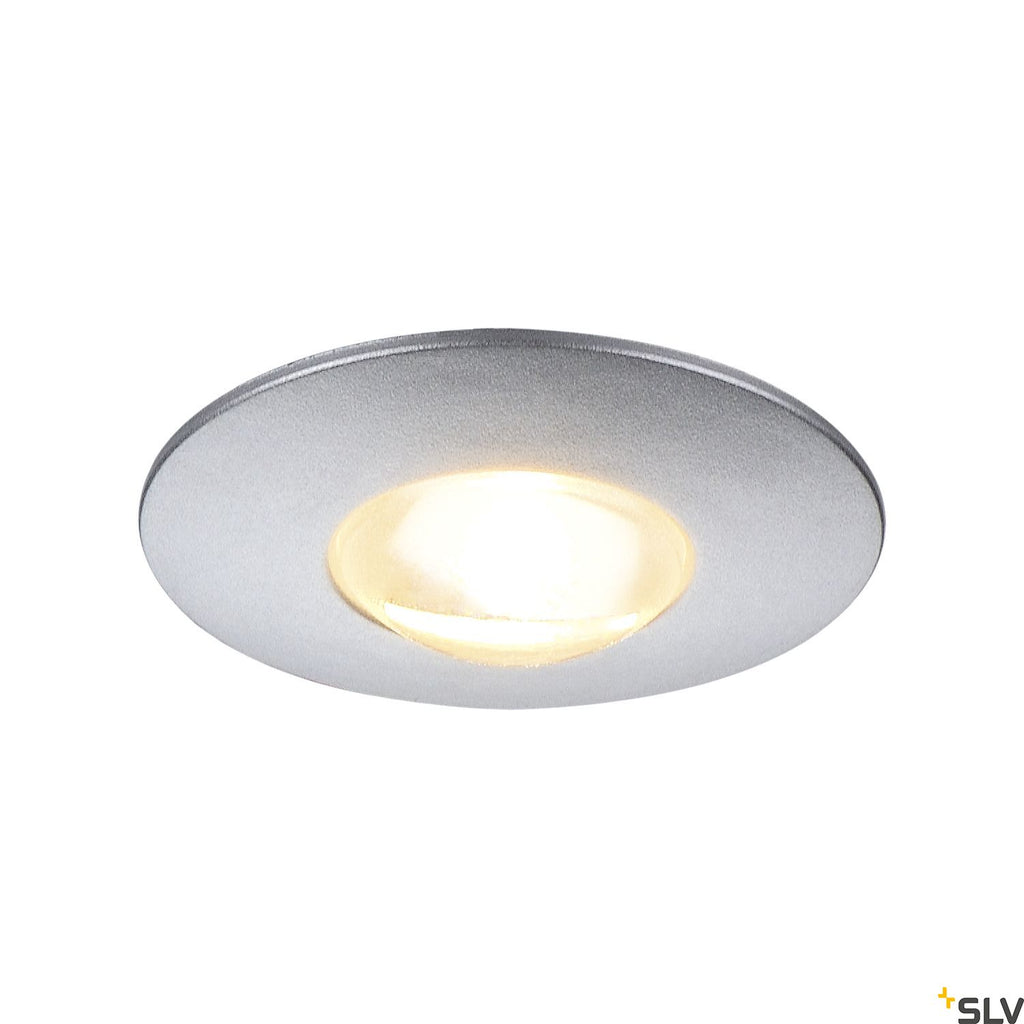 SLV DEKLED recessed light, round, silver metallic, 1W LED, warm white, 3000K 112242