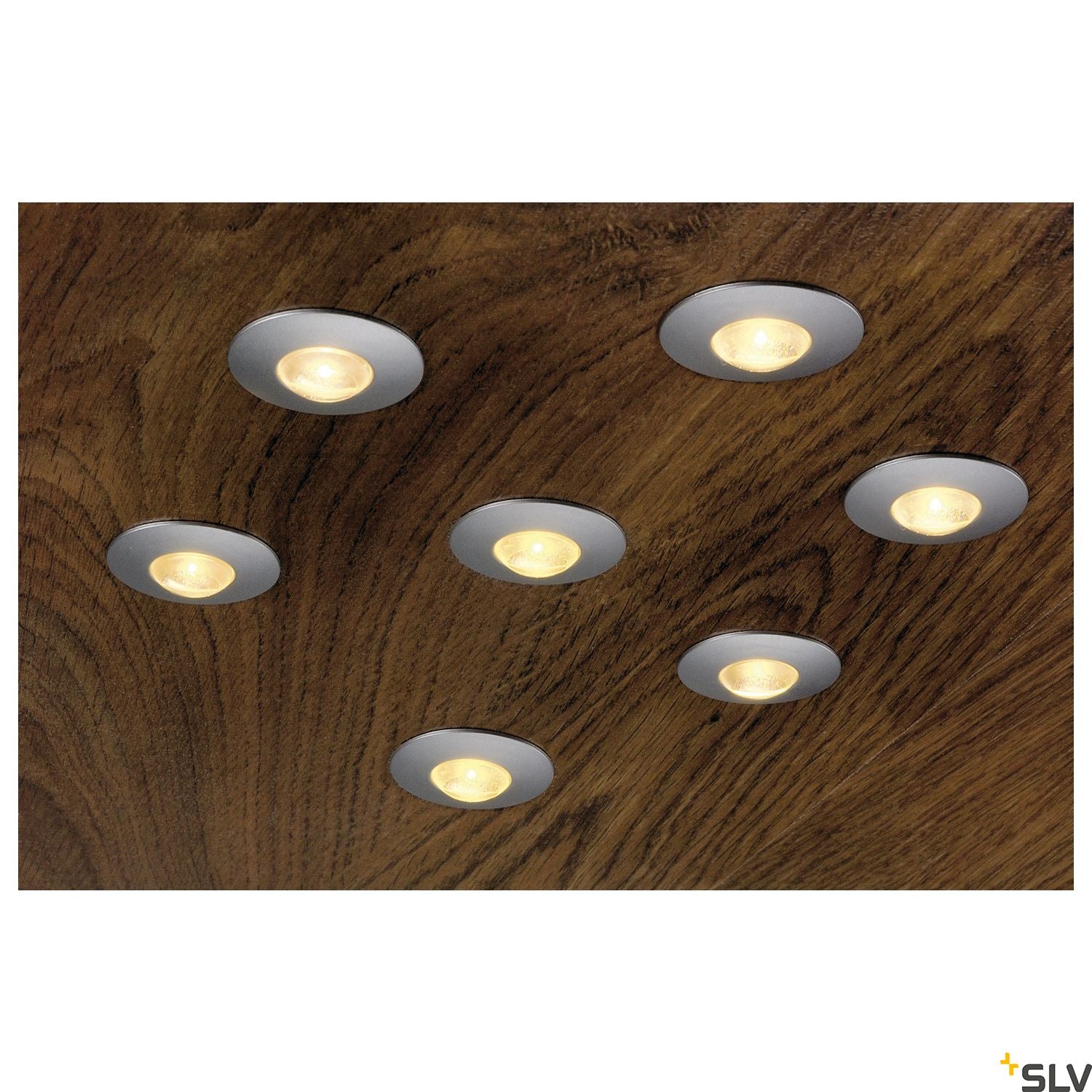 SLV DEKLED recessed light, round, silver metallic, 1W LED, warm white, 3000K 112242