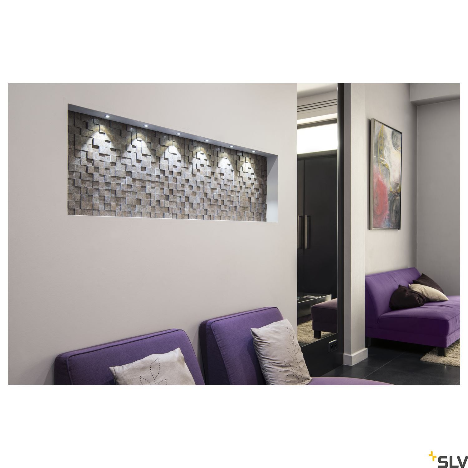 SLV DEKLED recessed light, round, silver metallic, 1W LED, warm white, 3000K 112242