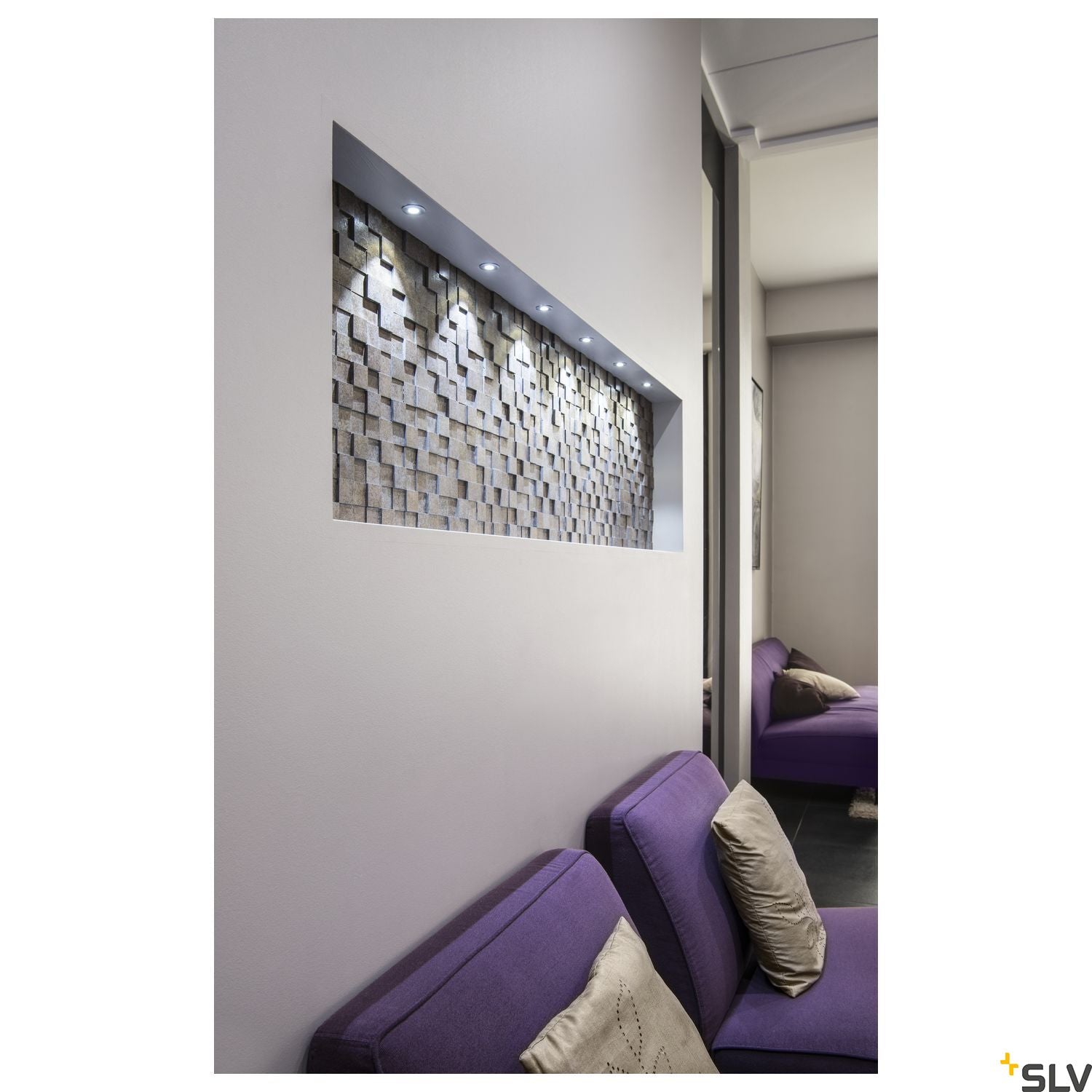 SLV DEKLED recessed light, round, silver metallic, 1W LED, warm white, 3000K 112242