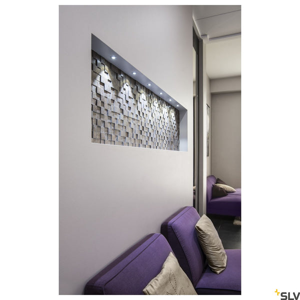 SLV DEKLED recessed light, round, silver metallic, 1W LED, warm white, 3000K 112242