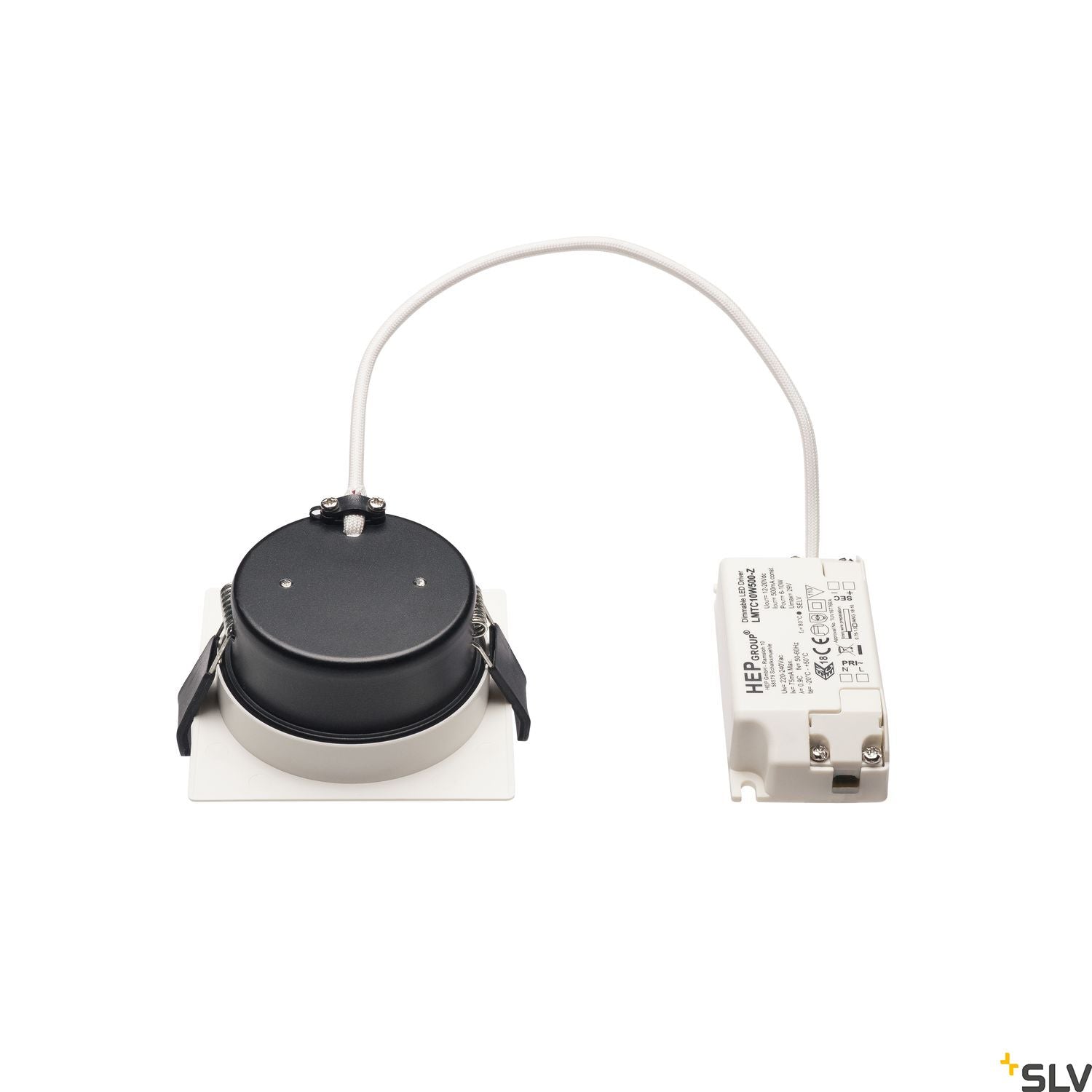 SLV VERLUX, recessed fitting, LED, 3000K, matt white, L/B/T 8.5/8.5/4.5 cm, 10W 112682