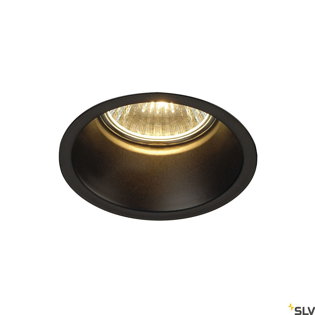 SLV HORN GU10 downlight, round, matt black, max. 50W 112910