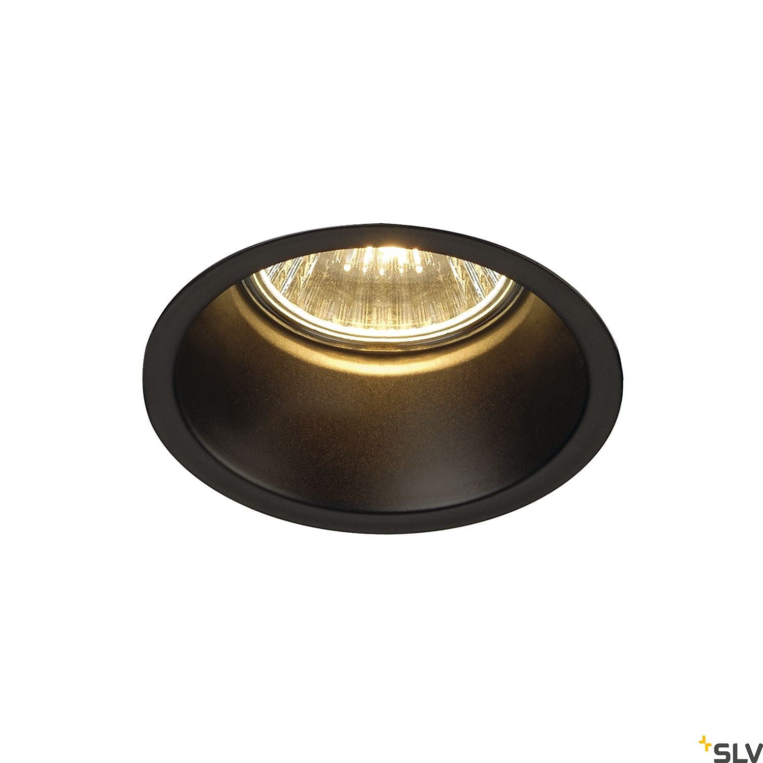 SLV HORN GU10 downlight, round, matt black, max. 50W 112910