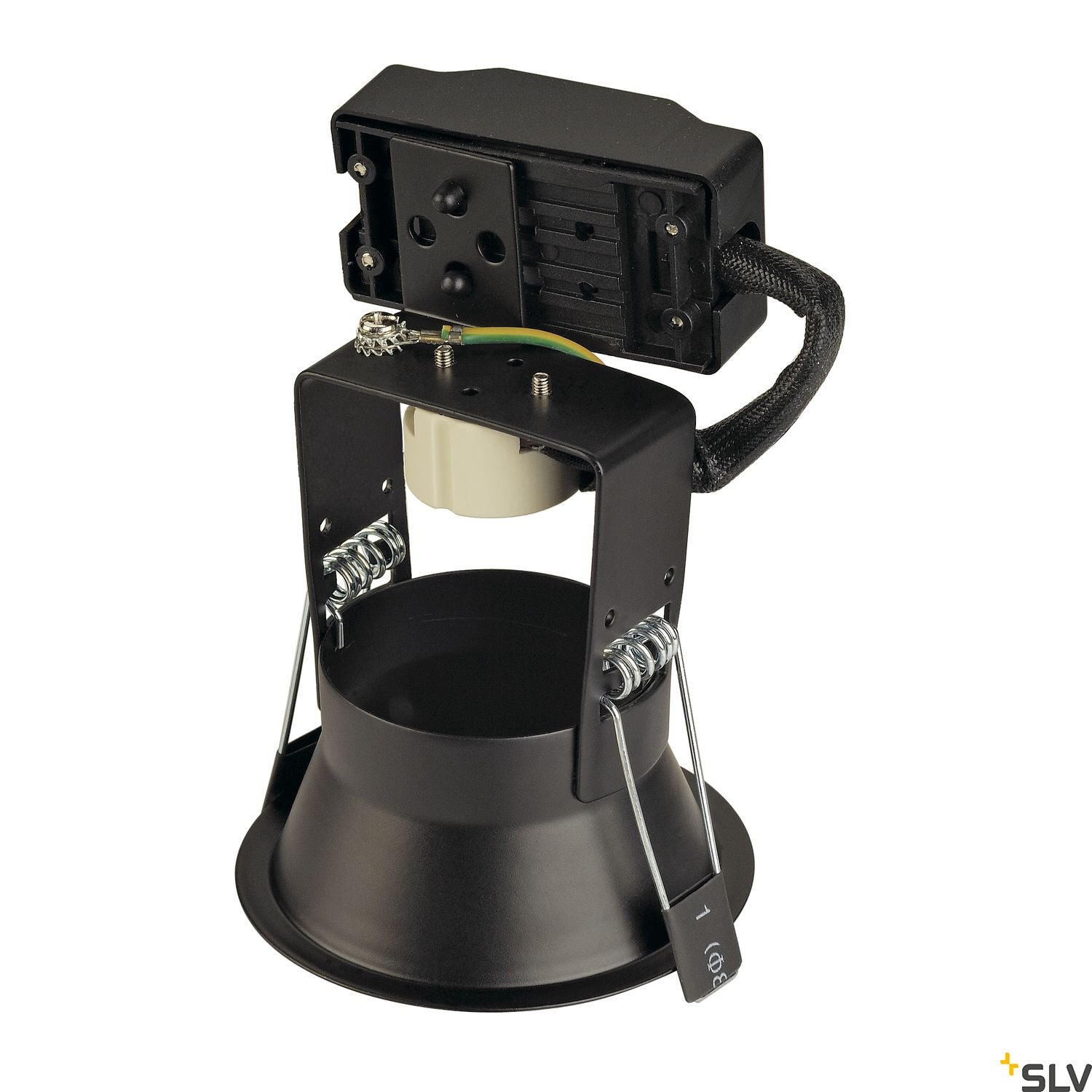 SLV HORN GU10 downlight, round, matt black, max. 50W 112910
