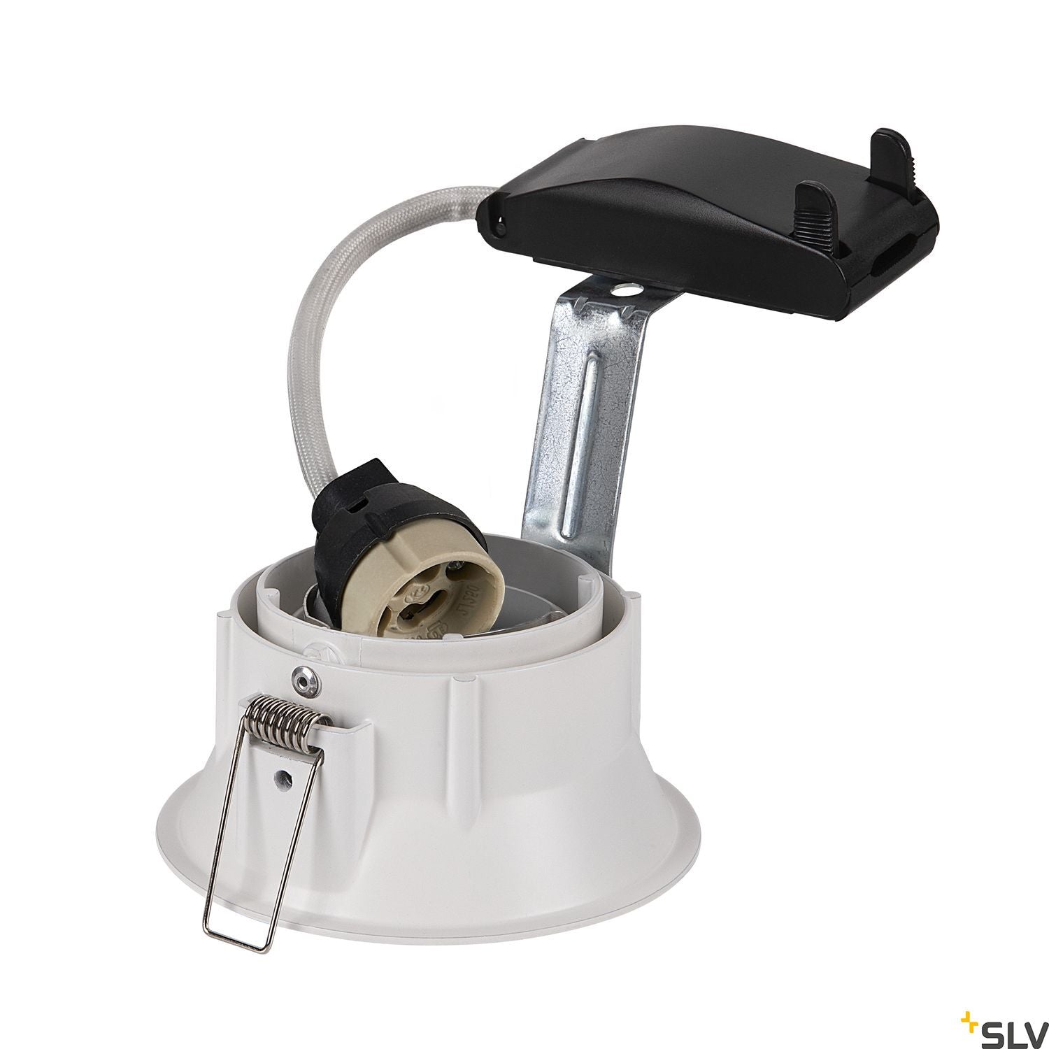 SLV HORN-T GU10, steel, 1x GU10 max. 50W, matt white, incl. clip springs 113141