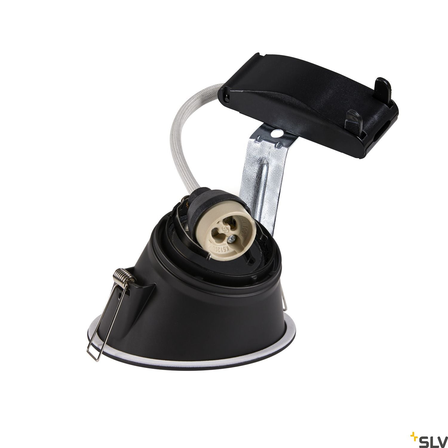 SLV HORN-A GU10, steel, 1x GU10 max. 50W, matt black, incl. clip springs 113150