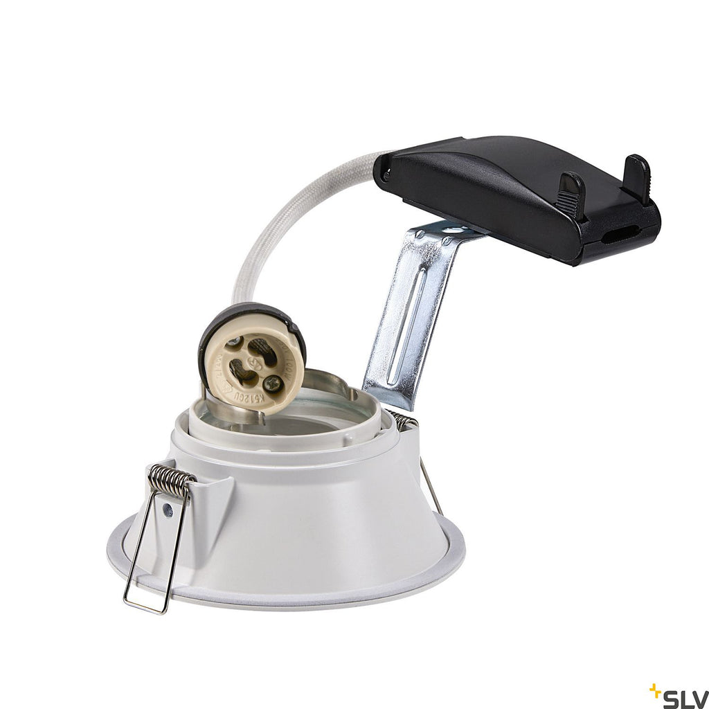 SLV HORN-O GU10, steel, 1x GU10 max. 50W, matt white, IP21, incl. clip springs 113161