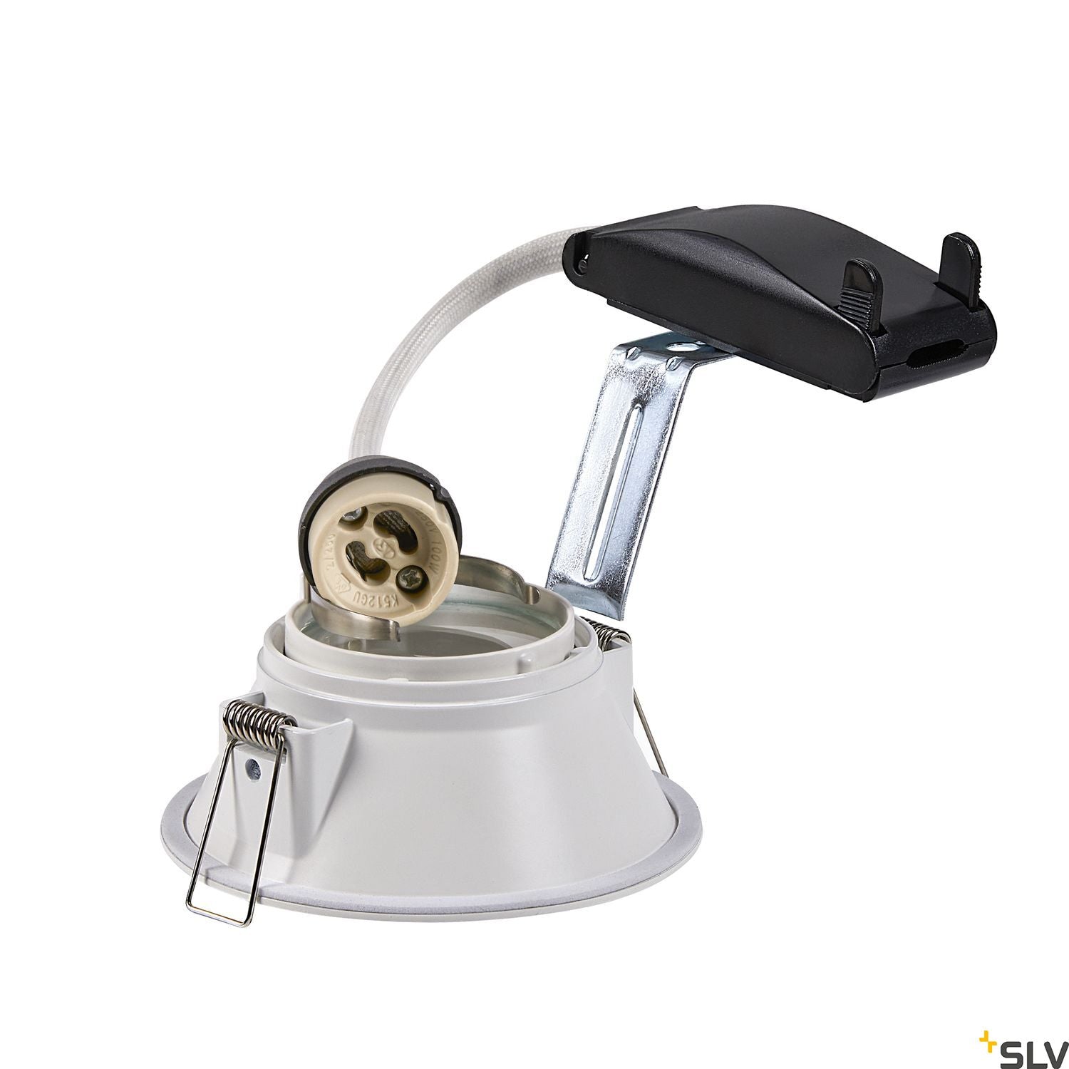 SLV HORN-O GU10, steel, 1x GU10 max. 50W, matt white, IP21, incl. clip springs 113161