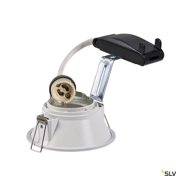 SLV HORN-O GU10, steel, 1x GU10 max. 50W, matt white, IP21, incl. clip springs 113161