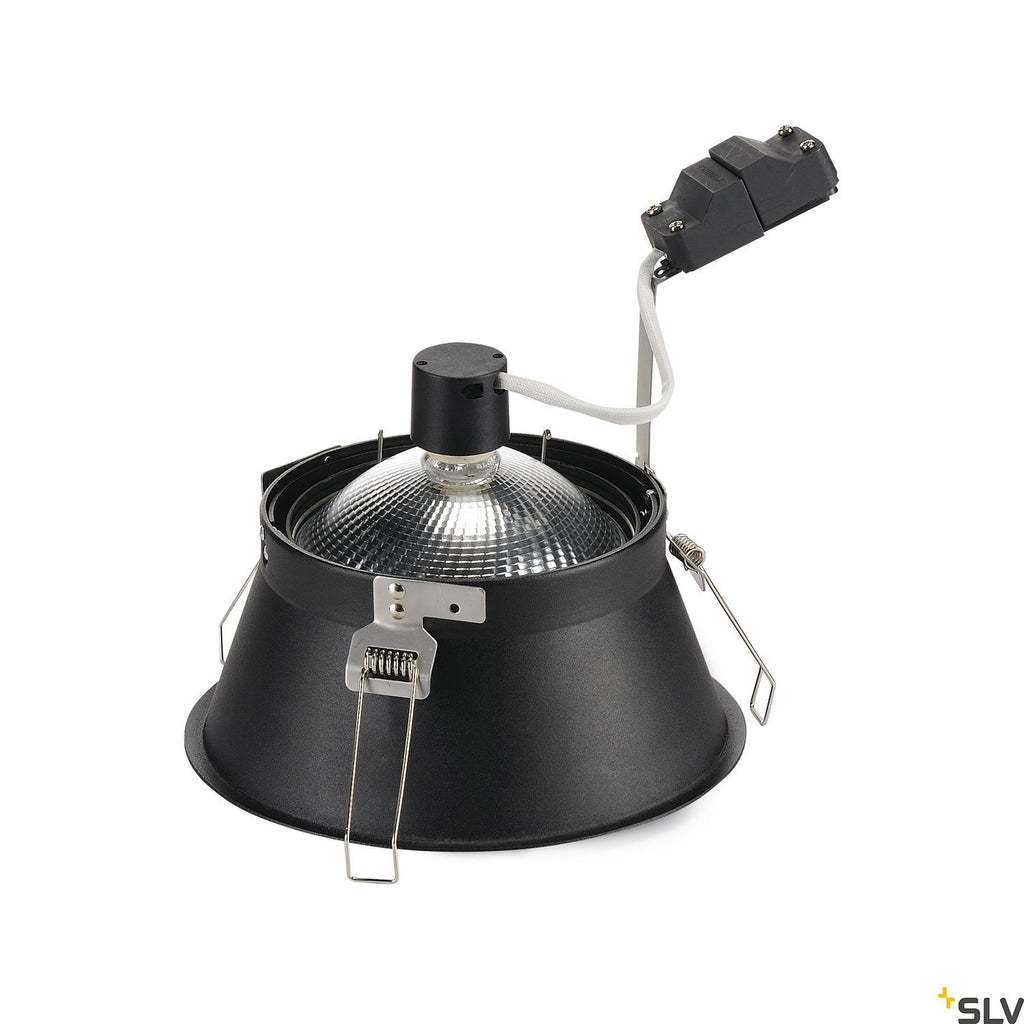 SLV HORN-T recessed fitting, QPAR111, matt black, GU10, max. 50W 113170