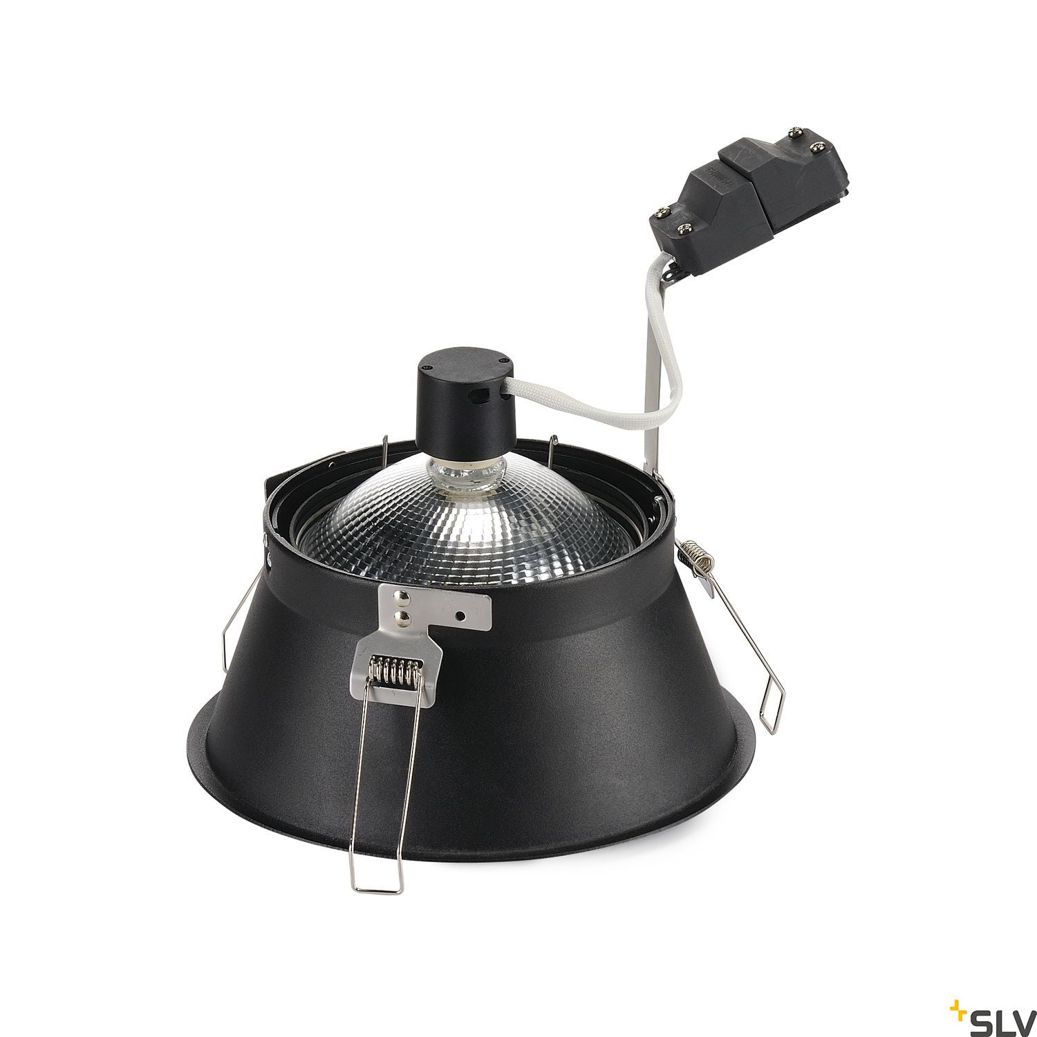 SLV HORN-T recessed fitting, QPAR111, matt black, GU10, max. 50W 113170