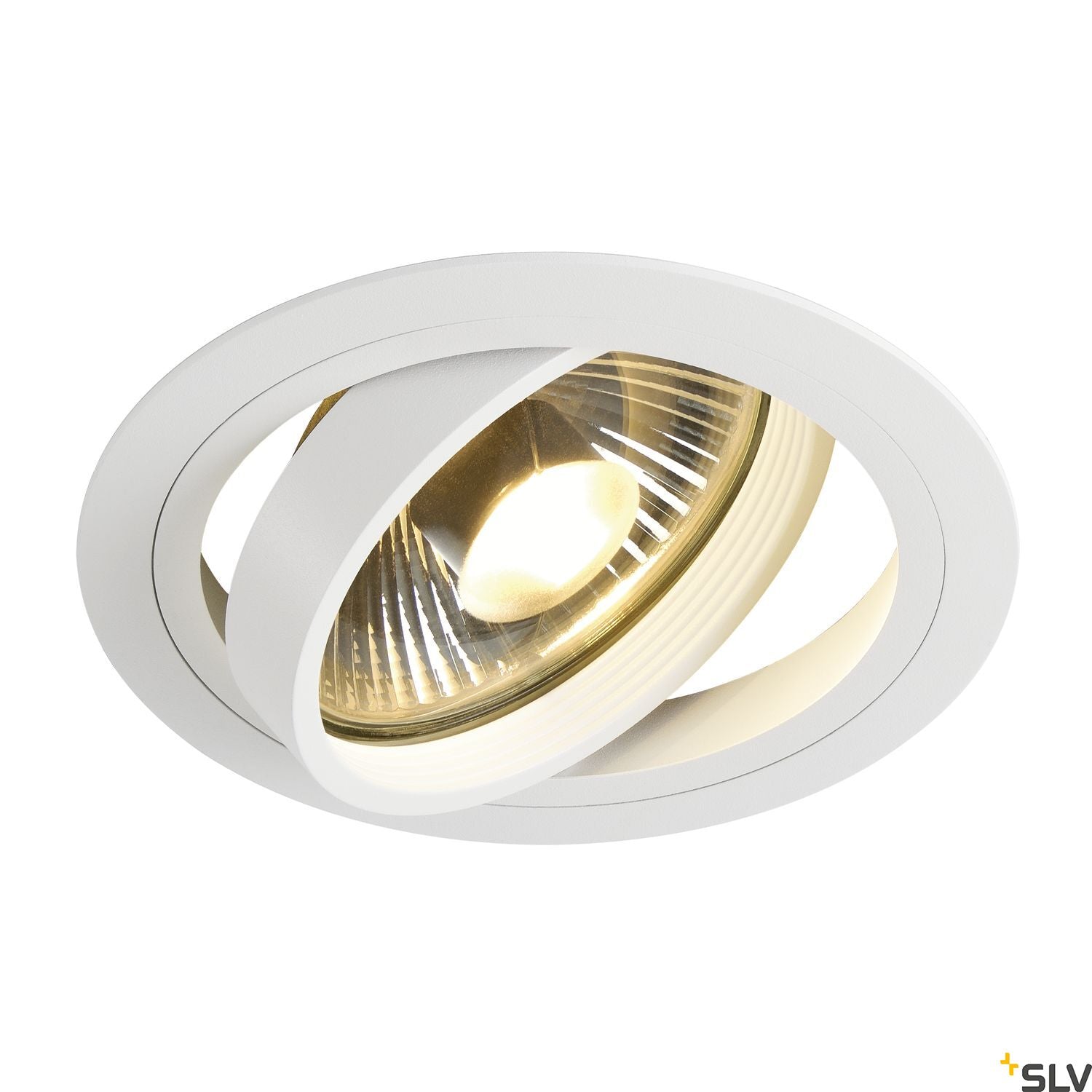 SLV NEW TRIA ES111 downlight, round, matt white, max. 75W, incl. leaf springs 113540