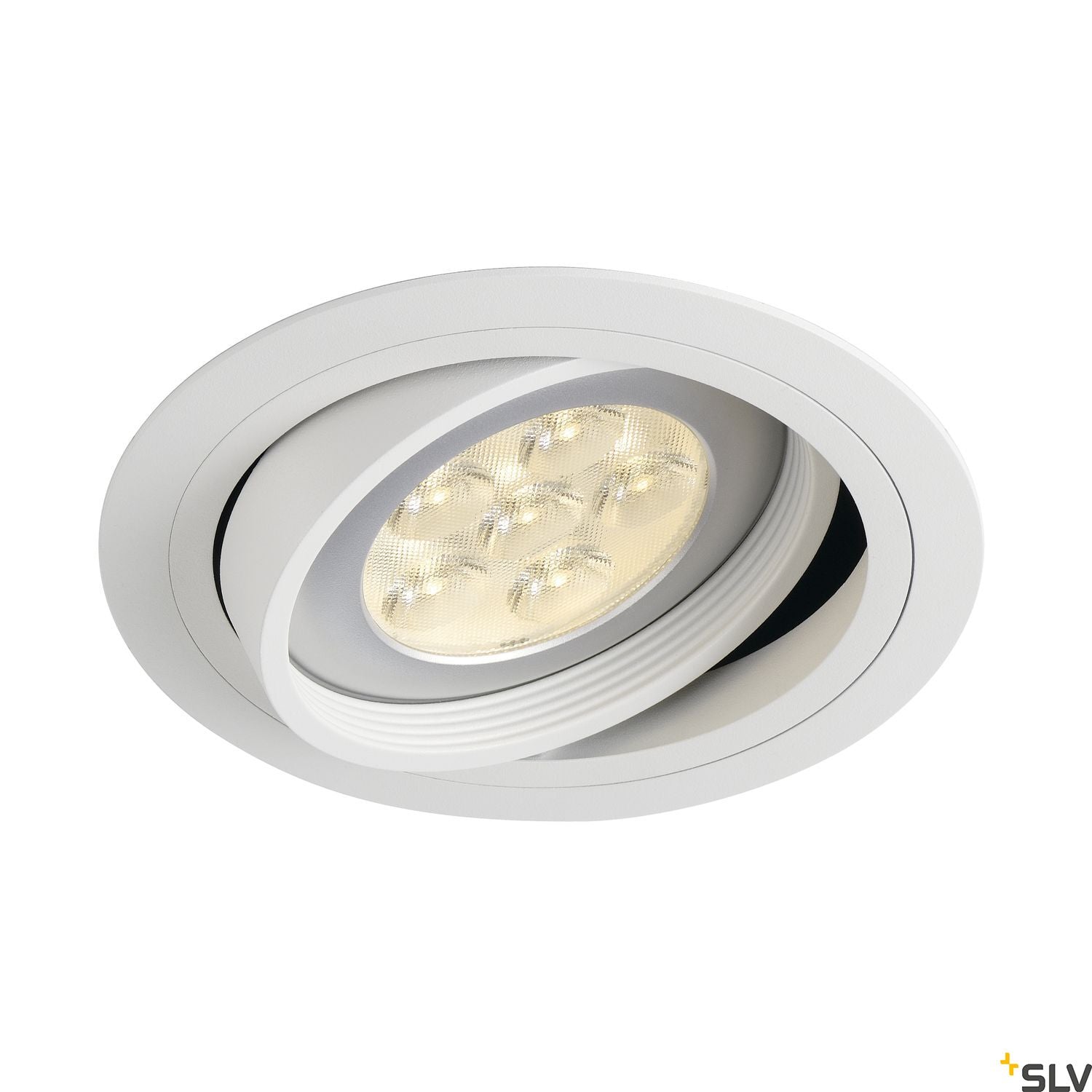 SLV NEW TRIA ES111 downlight, round, matt white, max. 75W, incl. leaf springs 113540