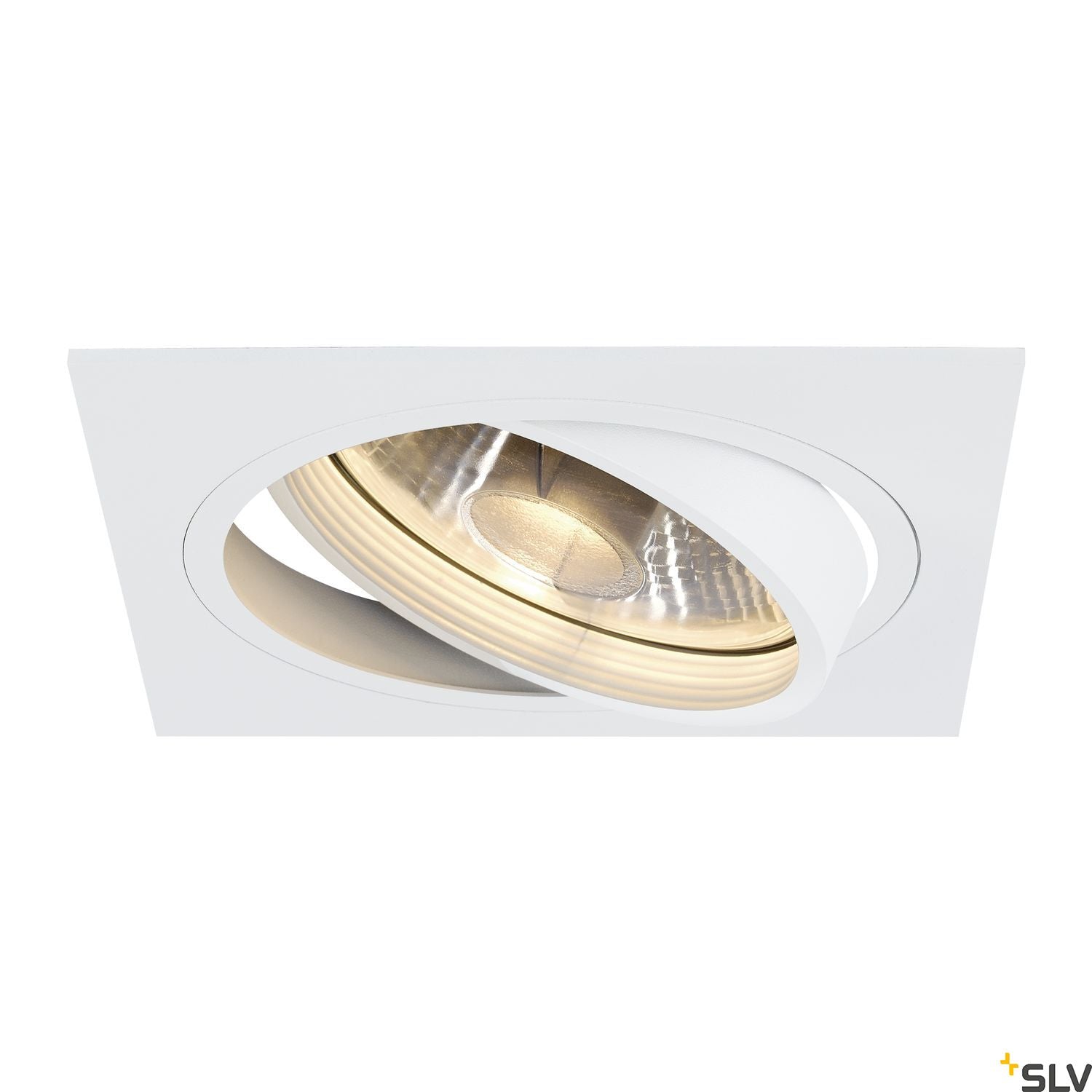 SLV NEW TRIA ES111 downlight, square, matt white, max. 75W, incl. leaf springs 113541