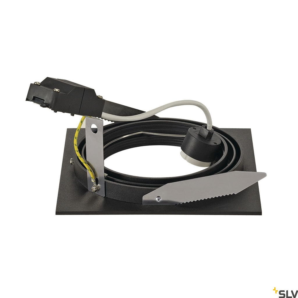 SLV NEW TRIA ES111 SQUARE, black, GU10, max. 75W, incl. leaf springs 113830