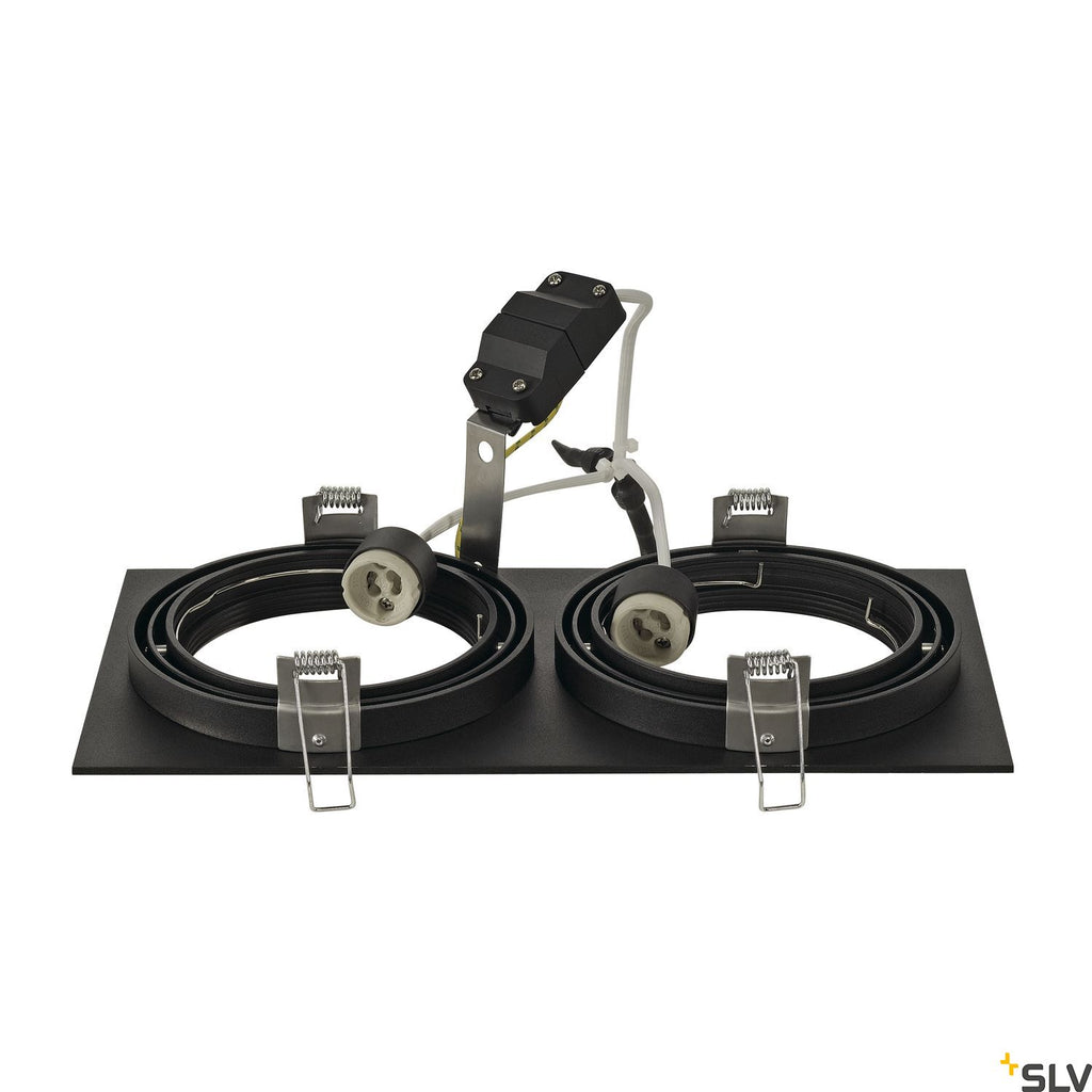 SLV NEW TRIA ES111 SQUARE, black, 2x GU10, max. 2x 75W, incl. leaf springs 113840