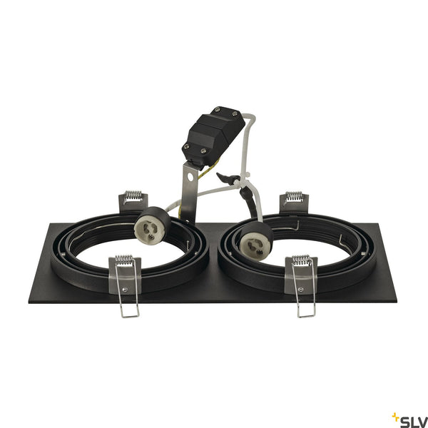 SLV NEW TRIA ES111 SQUARE, black, 2x GU10, max. 2x 75W, incl. leaf springs 113840