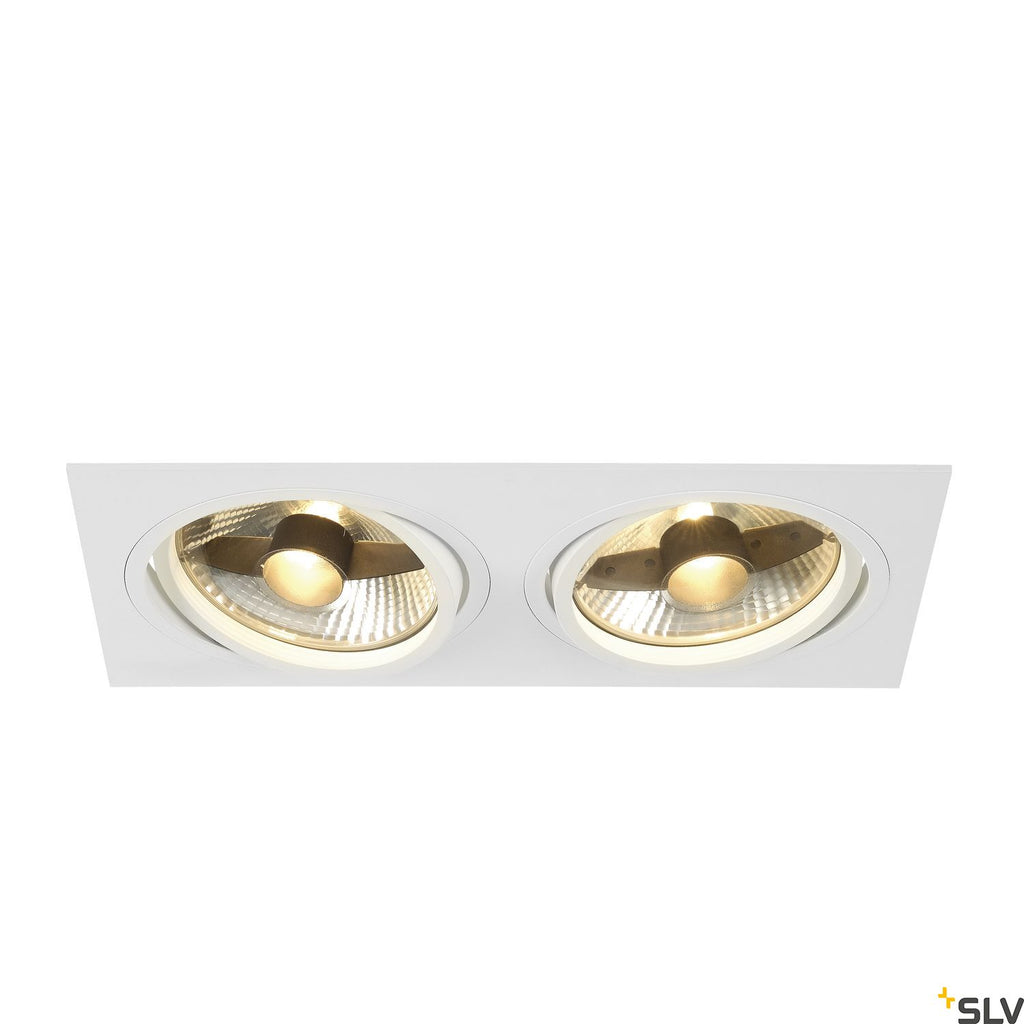 SLV NEW TRIA ES111 SQUARE, white, 2x GU10, max. 2x 75W, incl. leaf springs 113841