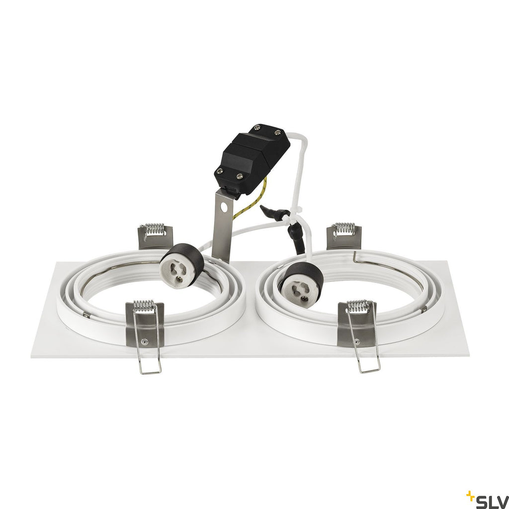 SLV NEW TRIA ES111 SQUARE, white, 2x GU10, max. 2x 75W, incl. leaf springs 113841