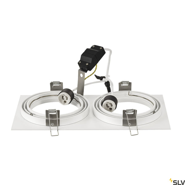 SLV NEW TRIA ES111 SQUARE, white, 2x GU10, max. 2x 75W, incl. leaf springs 113841