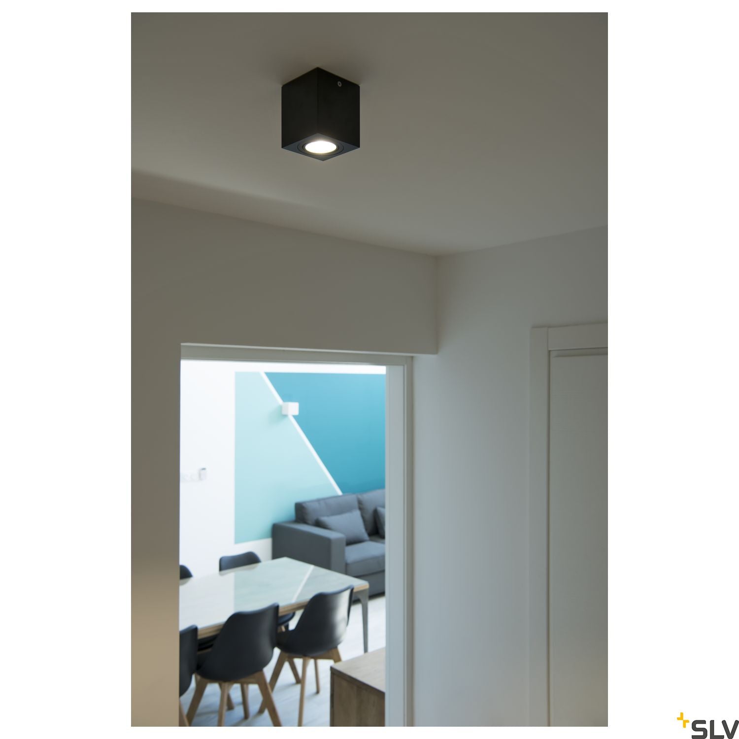 SLV TRILEDO SQUARE CL surface-mounted downlight, matt black, LED, 6W, 38°, 113940