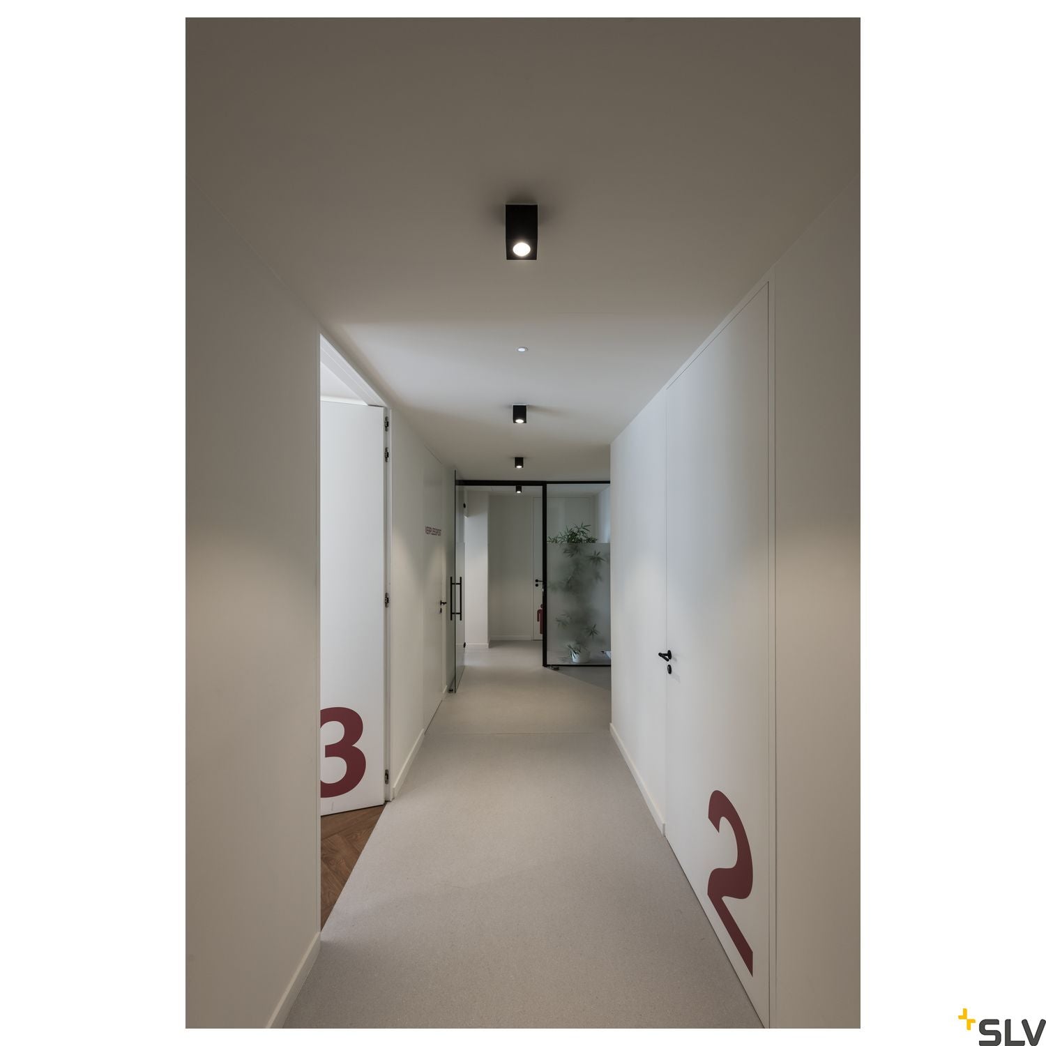 SLV TRILEDO SQUARE CL surface-mounted downlight, matt black, LED, 6W, 38°, 113940