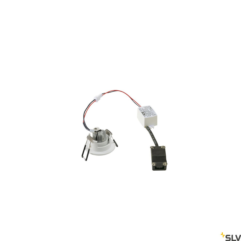 SLV NEW TRIA MINI DL ROUND SET, matt white, 30°, 3000K, incl. driver, clip springs 113971