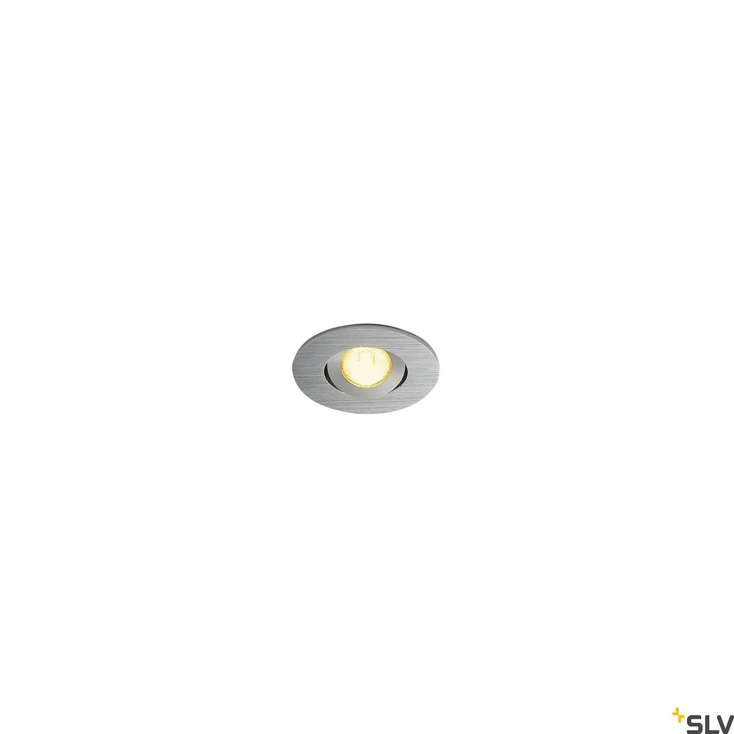 SLV NEW TRIA MINI DL ROUND SET, alu brushed, 30°, 3000K, incl. driver, clip springs 113976