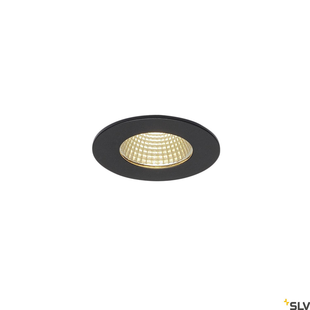 SLV PATTA-I recessed ceiling light , round, matt black, 9W, 38°, 3000K, incl. driver 114420