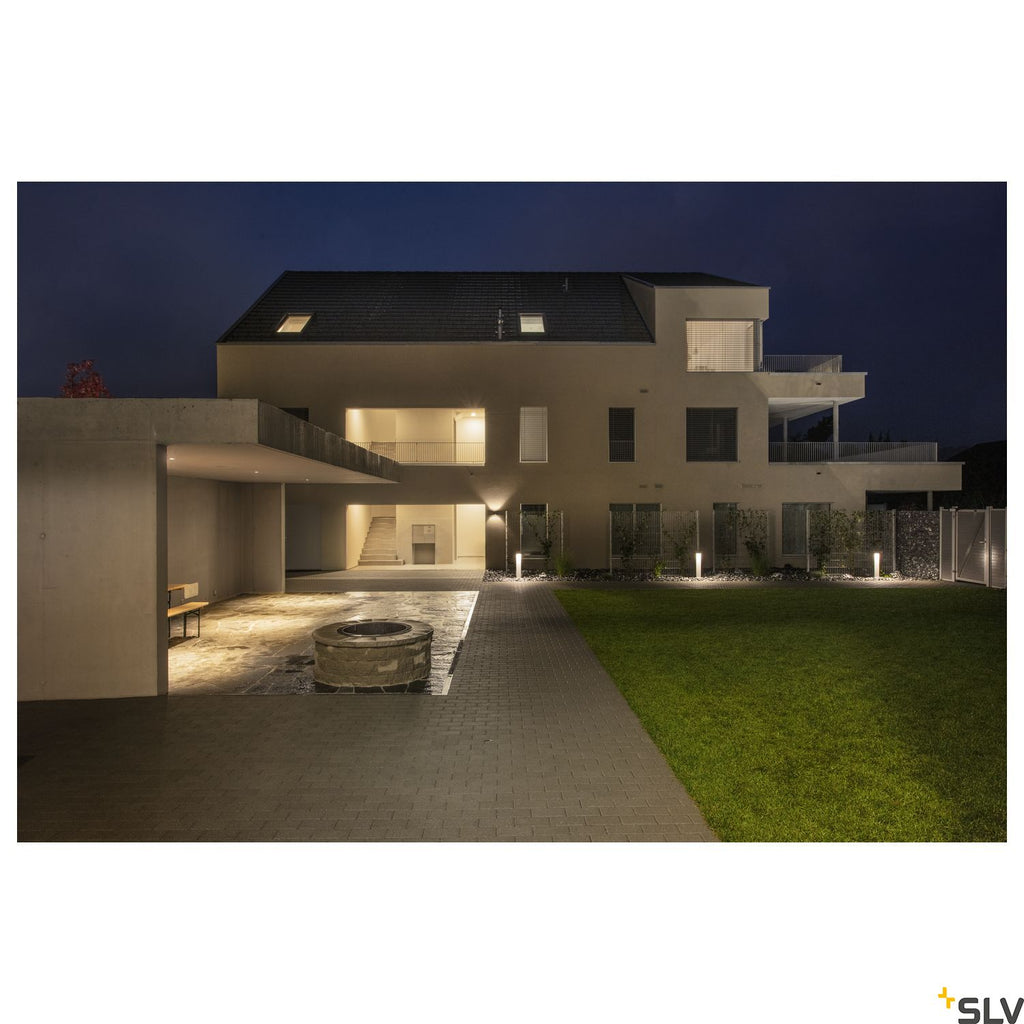 SLV QUADRASYL SL 75 path light, square, silver-grey, GX53, max. 11W, IP44 232294