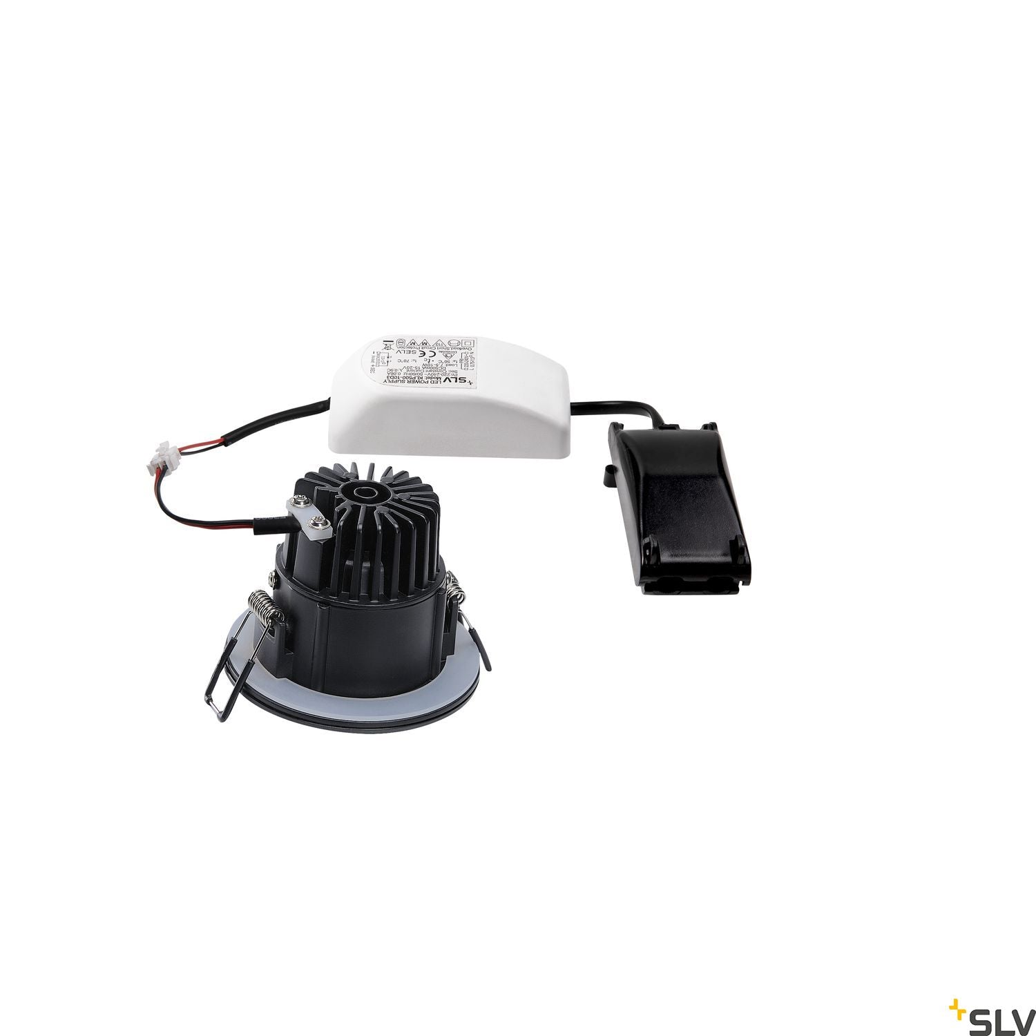 SLV PATTA-F recessed ceiling light , round, matt black, 9W, 38°, 3000K, incl. driver 114440