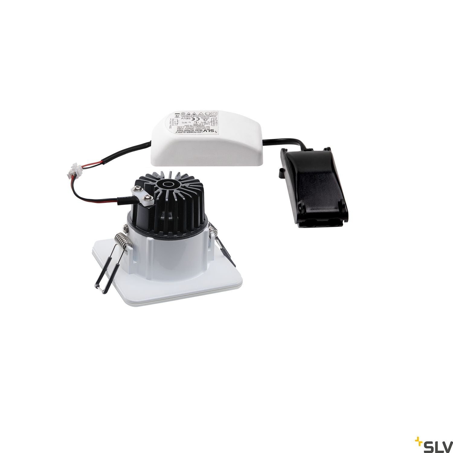 SLV PATTA-F recessed ceiling light , square, matt white, 9W, 38°, 3000K, incl. driver 114451