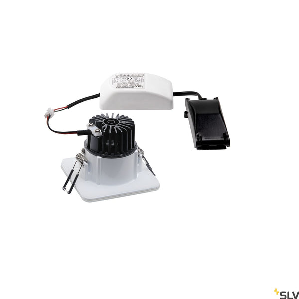 SLV PATTA-F recessed ceiling light , square, matt white, 9W, 38°, 3000K, incl. driver 114451