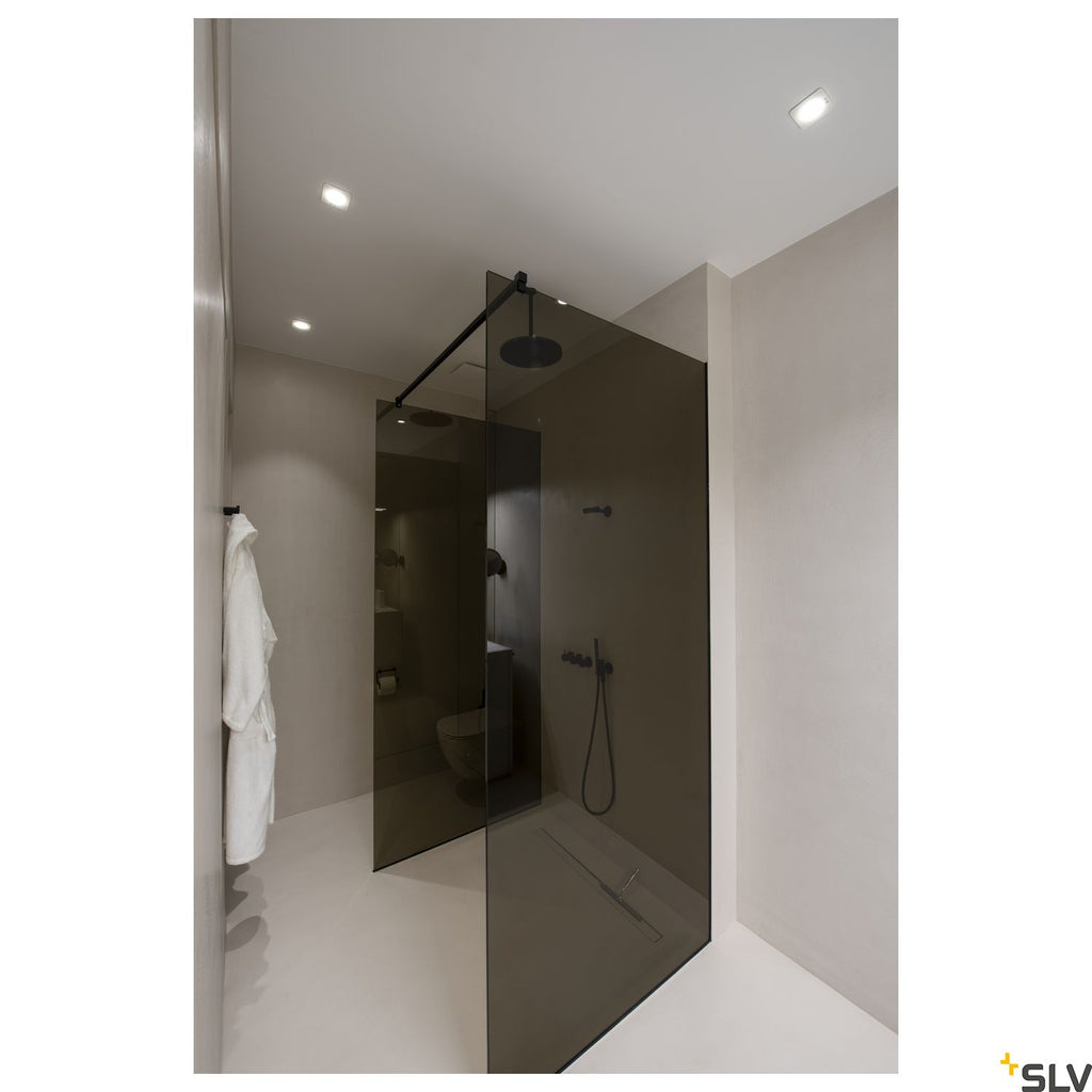 SLV PATTA-F recessed ceiling light , square, matt white, 9W, 38°, 3000K, incl. driver 114451