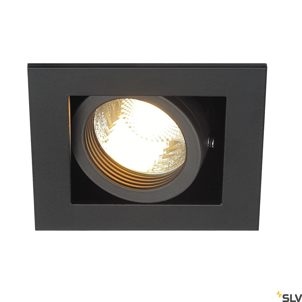 SLV KADUX 1 GU10 downlight, square , matt black, max. 50W 115510